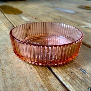 Pink depression glass candy bowl